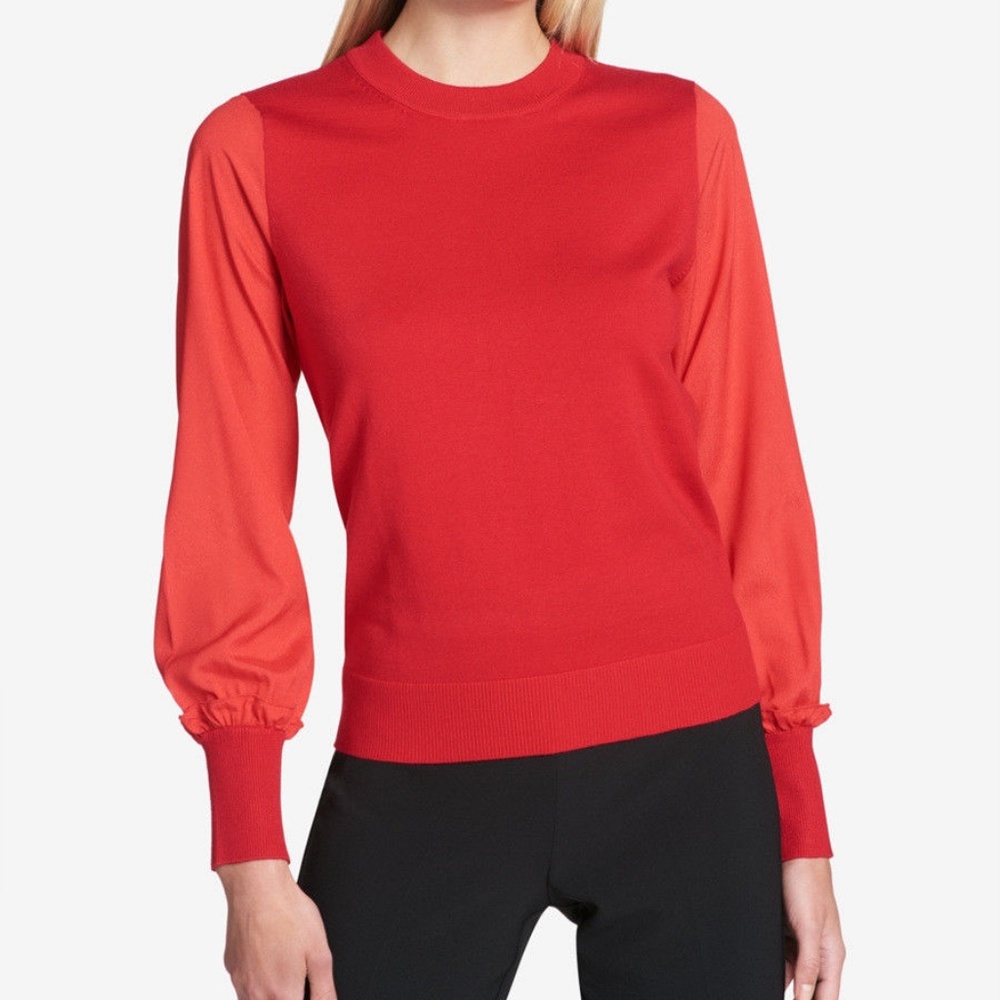 DKNY Red Crew Neck Sweater